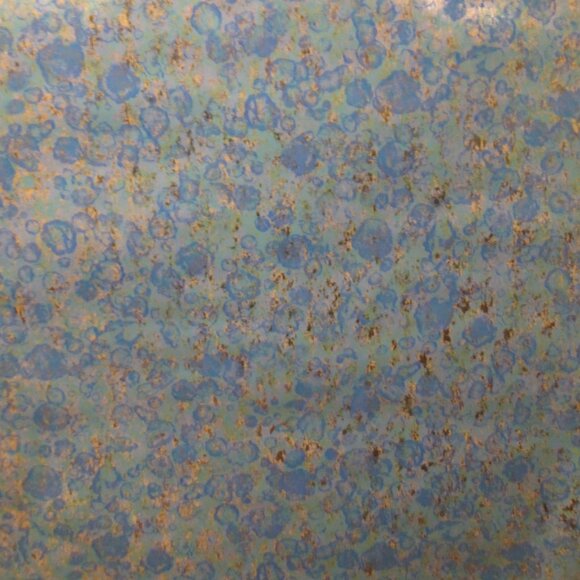 Vintage 1970s Metallic with Blue Green Motif Wallpaper - Picture 10 of 12